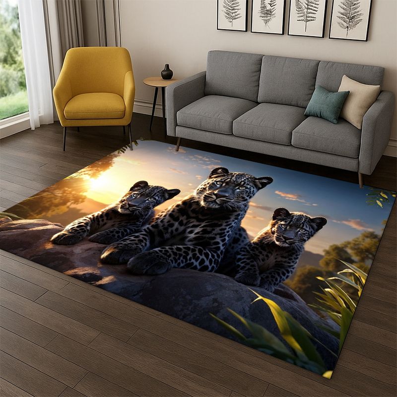 Kids Outdoor Area - Tapis Léopard Guépard Animal pour Chambre,