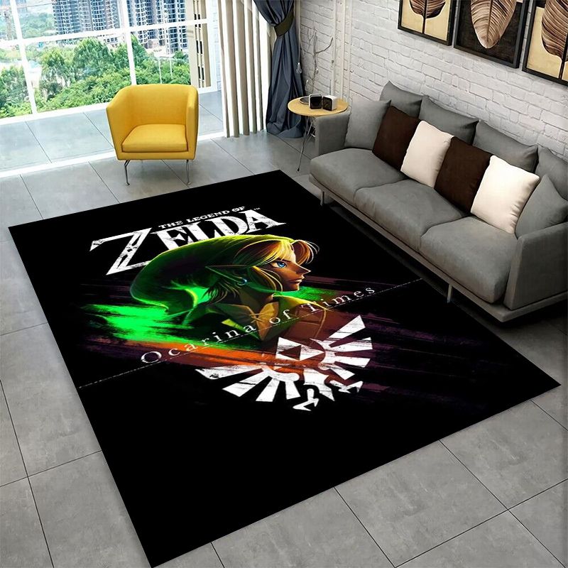 Kids Outdoor Area - Tapis classique antidérapant Z-Zelda Cartoon Games