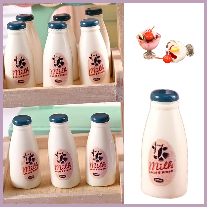 Kids Outdoor Kitchen Accessories - Modèle alimentaire Miniature, bouteille de lait,