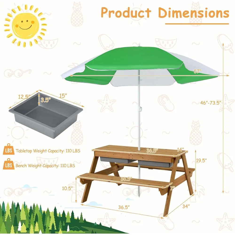 Table de pique-nique 4-en-1 en - Kids Outdoor Furniture Set avis et prix