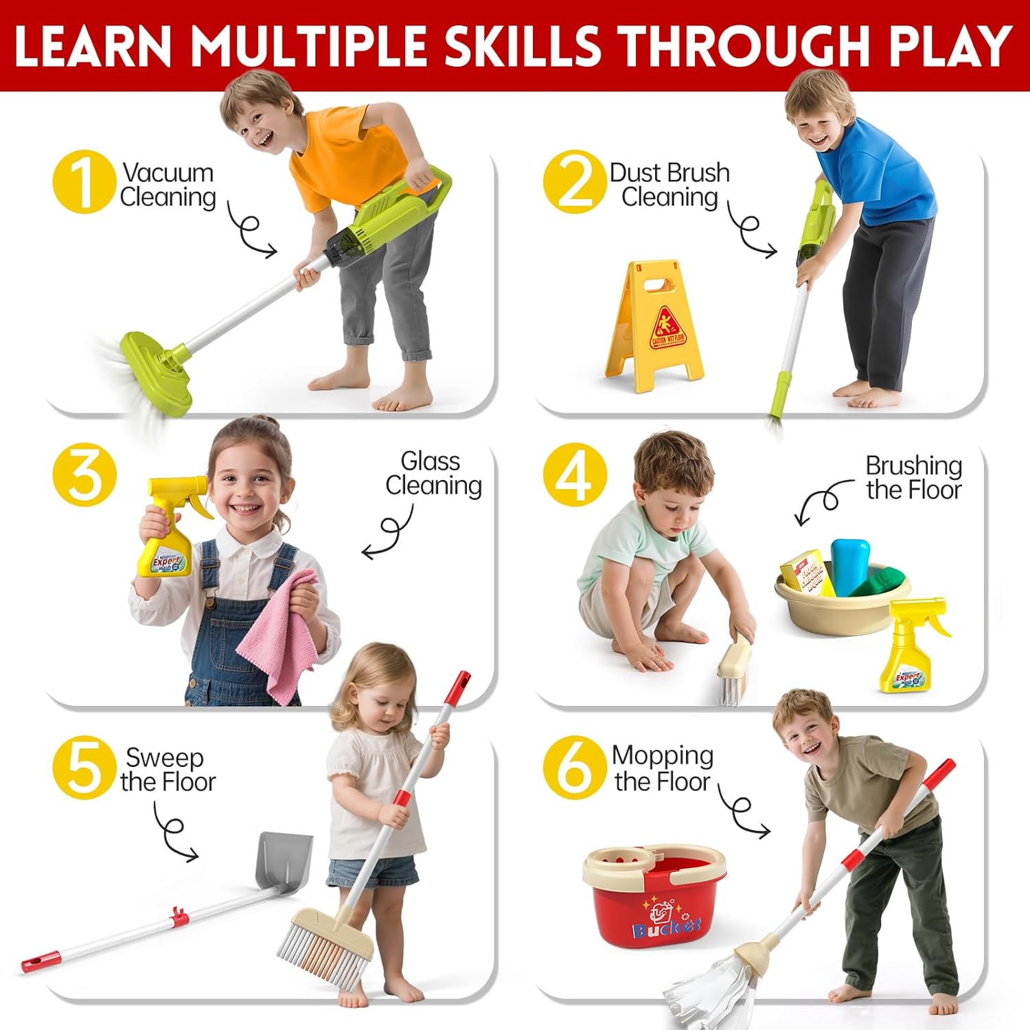 Ensemble de jouets de nettoyag - Kids Outdoor Broom avis et prix