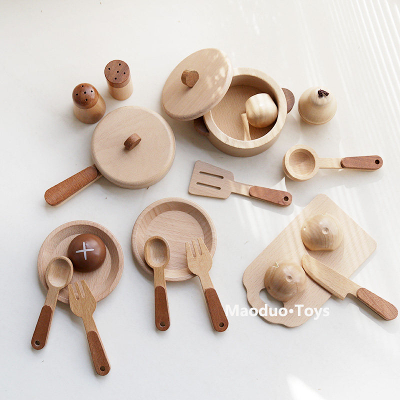 Jeu de cuisine en bois de hêtr - Kids Outdoor Kitchen Accessories avis et prix